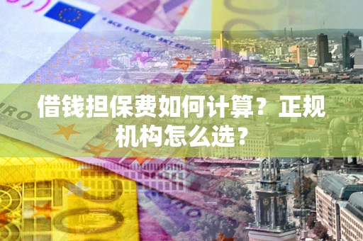 济南借钱担保费如何计算？正规机构怎么选？