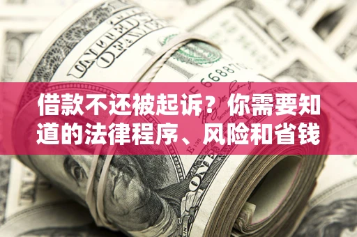 济南借款不还被起诉？你需要知道的法律程序、风险和省钱技巧